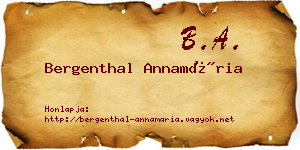 Bergenthal Annamária névjegykártya